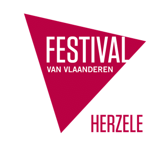 Festival van Vlaanderen Herzele logo met rood driehoekig ontwerp